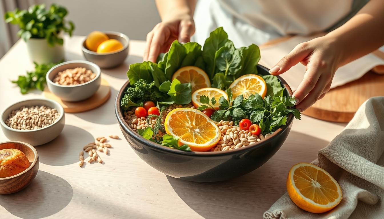 Healthy home cooking bowl